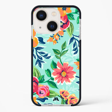 Flower Print on Canvas Impact Drop Protection Case (Apple)