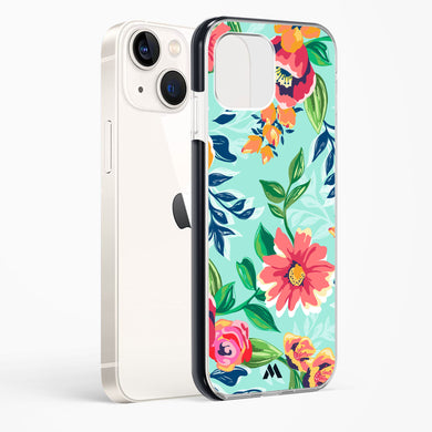 Flower Print on Canvas Impact Drop Protection Case (Apple)