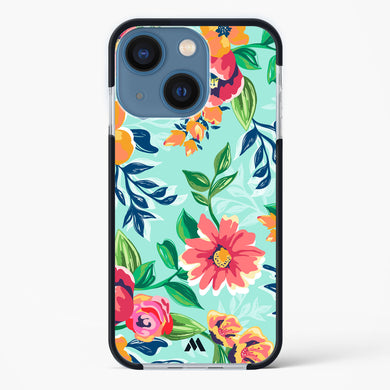 Flower Print on Canvas Impact Drop Protection Case (Apple)