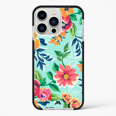 Flower Print on Canvas Impact Drop Protection Case (Apple)