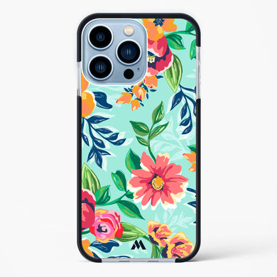 Flower Print on Canvas Impact Drop Protection Case (Apple)