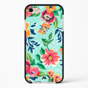 Flower Print on Canvas Impact Drop Protection Case (Apple)
