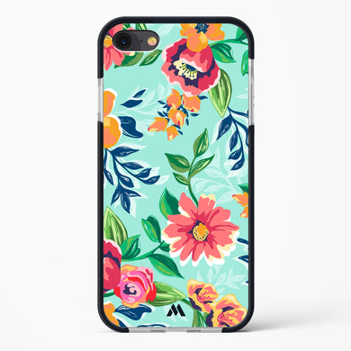 Flower Print on Canvas Impact Drop Protection Case (Apple)