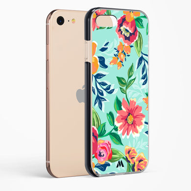 Flower Print on Canvas Impact Drop Protection Case (Apple)