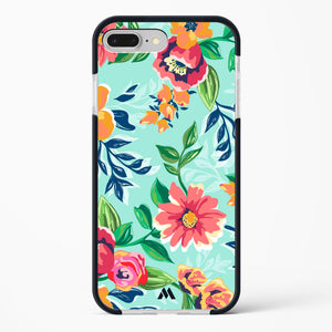 Flower Print on Canvas Impact Drop Protection Case (Apple)
