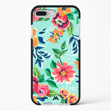 Flower Print on Canvas Impact Drop Protection Case (Apple)