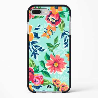 Flower Print on Canvas Impact Drop Protection Case (Apple)