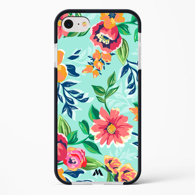 Flower Print on Canvas Impact Drop Protection Case (Apple)