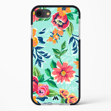 Flower Print on Canvas Impact Drop Protection Case (Apple)