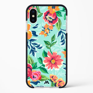 Flower Print on Canvas Impact Drop Protection Case (Apple)