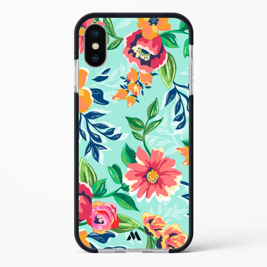 Flower Print on Canvas Impact Drop Protection Case (Apple)