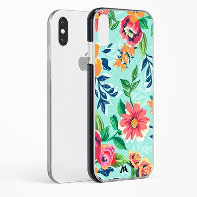 Flower Print on Canvas Impact Drop Protection Case (Apple)