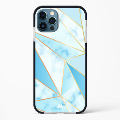 Marble Triangles Gold and Blue Impact Drop Protection Case (Apple)