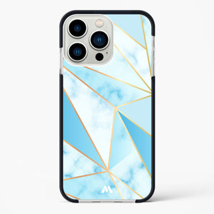 Marble Triangles Gold and Blue Impact Drop Protection Case (Apple)