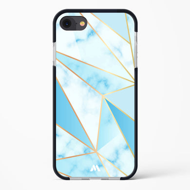 Marble Triangles Gold and Blue Impact Drop Protection Case (Apple)