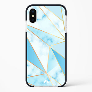 Marble Triangles Gold and Blue Impact Drop Protection Case (Apple)