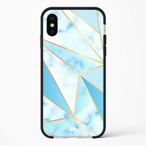 Marble Triangles Gold and Blue Impact Drop Protection Case (Apple)