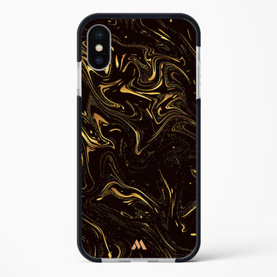 Black Gold Marble Impact Drop Protection Case (Apple)