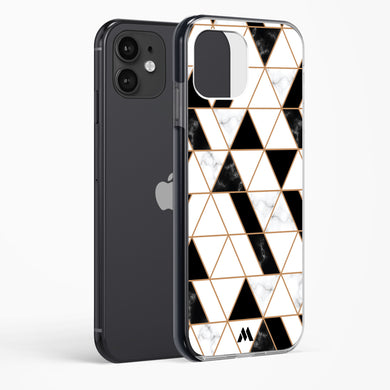 Black on White Patchwork Marble Impact Drop Protection Case (Apple)