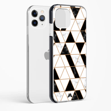 Black on White Patchwork Marble Impact Drop Protection Case (Apple)