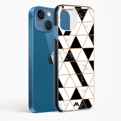 Black on White Patchwork Marble Impact Drop Protection Case (Apple)