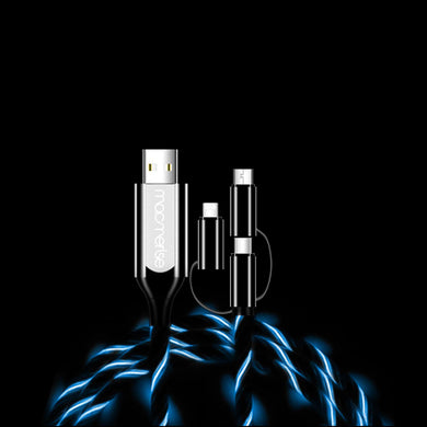 3-in-1 Black LED Charging Cable (Illume)