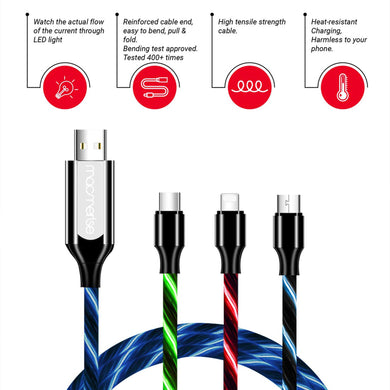 Apple Lightning Black LED Charging Cable (Illume)