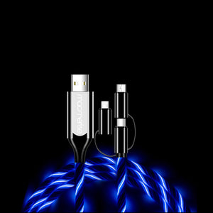 3-in-1 Blue LED Charging Cable (Illume)