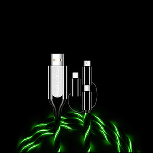 3-in-1 Green LED Charging Cable (Illume)