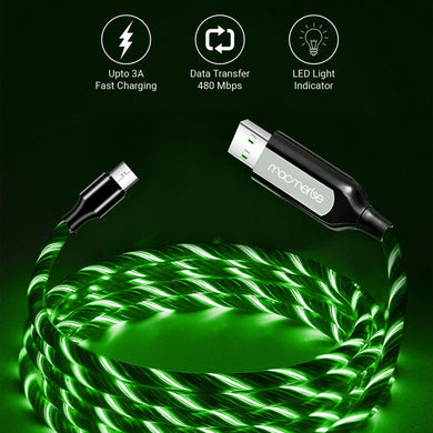 Micro-USB Green LED Charging Cable (Illume)