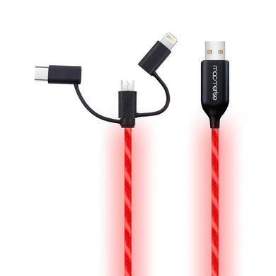 3-in-1 Red LED Charging Cable (Illume)