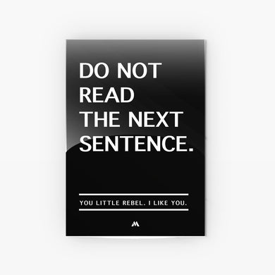 Do Not Read The Next Sentence Metal-Poster