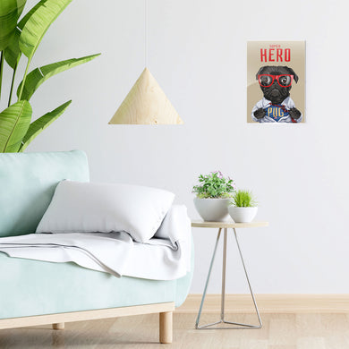 Secret Superhero Pug Metal-Poster
