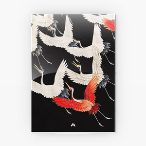 Furisode With A Myriad Of Flying Cranes Metal-Poster