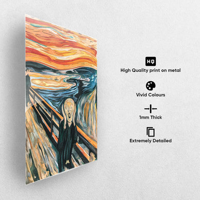 The Scream in Technicolor [Edvard Munch] Metal-Poster