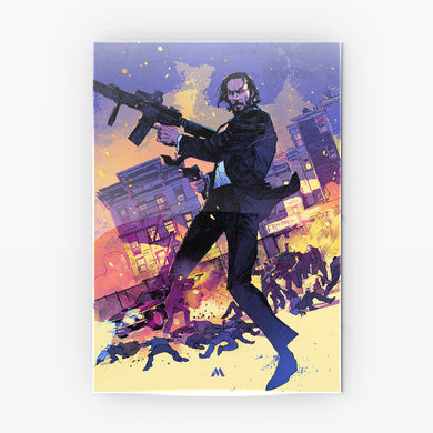 The Chronicles of John Wick Metal Poster-Combo