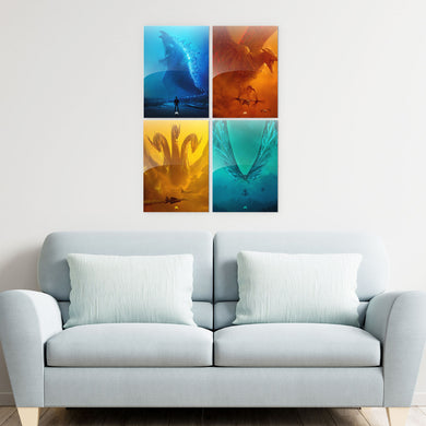 Godzilla and Friends Metal Poster-Combo