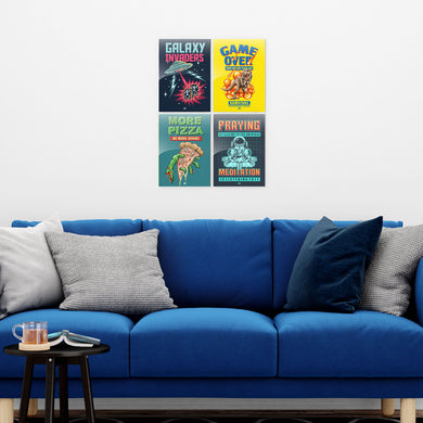 Retro Pixel Art Collection Metal Poster-Combo