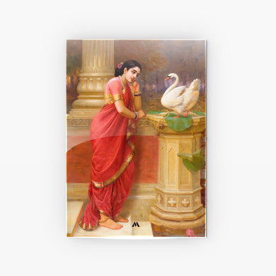 Damayanti and the Swan [Raja Ravi Varma] Metal-Poster