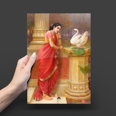 Damayanti and the Swan [Raja Ravi Varma] Metal-Poster
