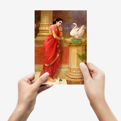 Damayanti and the Swan [Raja Ravi Varma] Metal-Poster