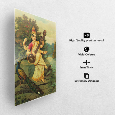 Saraswati [Raja Ravi Varma]  Metal-Poster