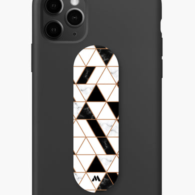 Black on White Patchwork Marble Phone Slider