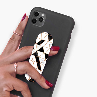 Black on White Patchwork Marble Phone Slider