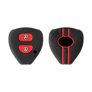 Toyota Fortuner 2-Button Premium Silicone Key Cover (Black & Red)
