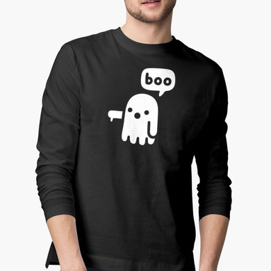 Ghostly Boo Full-Sleeve-T-Shirt