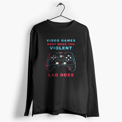 Video Game Lag Violence Full-Sleeve T-Shirt