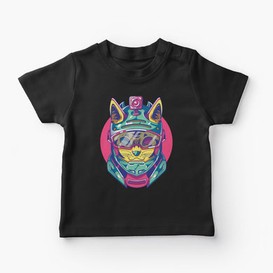 Racing Feline Round-Neck Kids T-Shirt