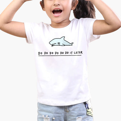Shark Do Do it Later Round-Neck Kids T-Shirt