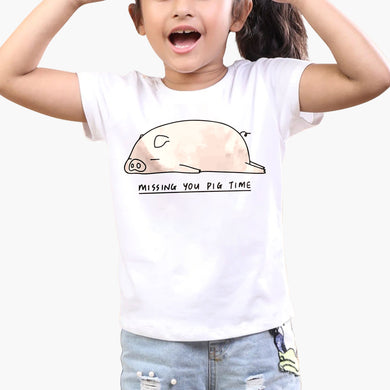 Missing You Pig Time Round-Neck Kids T-Shirt